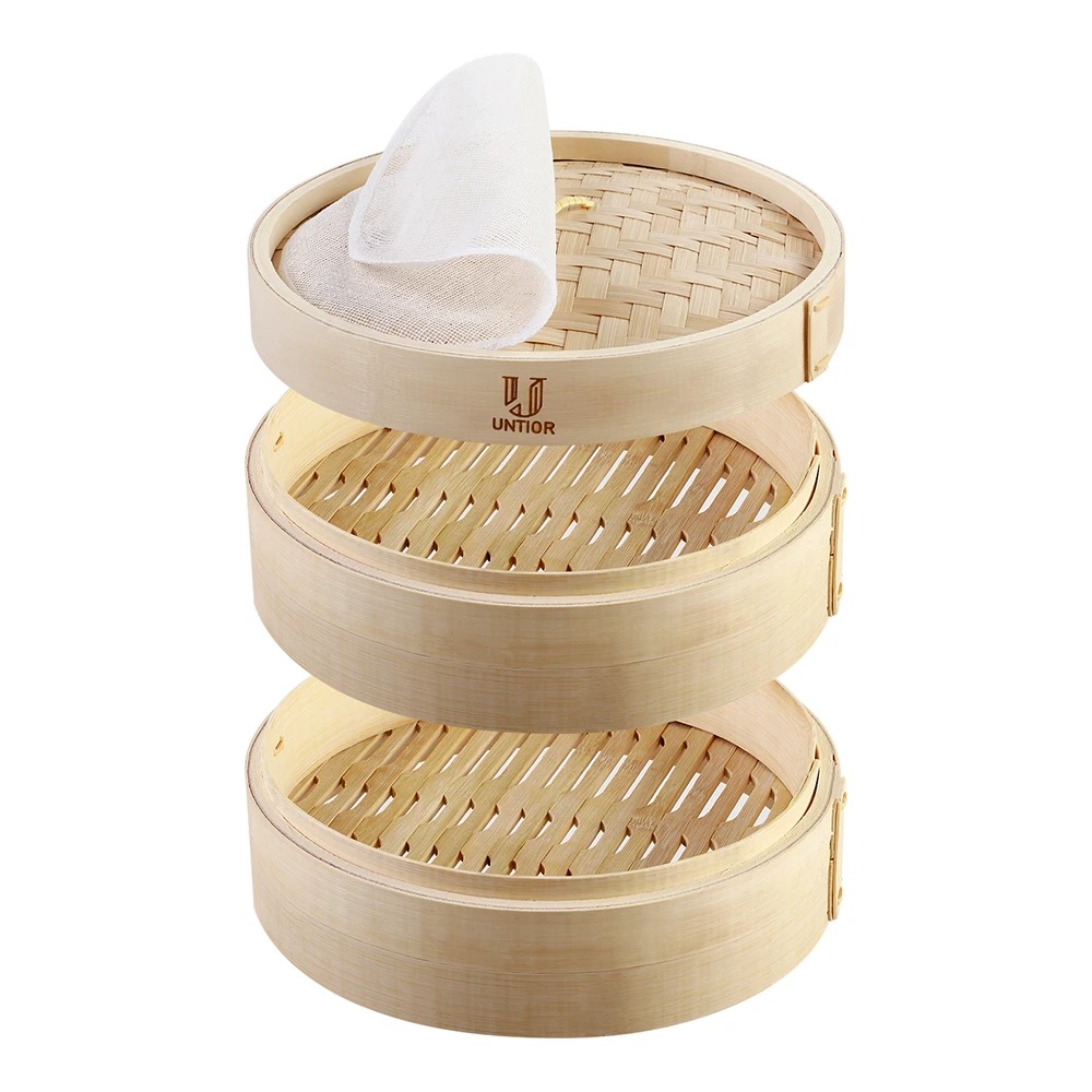 Bamboo Steamer Basket with Lid - огляд і ціна Bao Steamer Bamboo